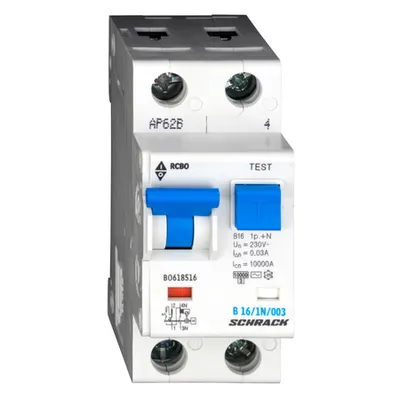 Intreruptor automat+diferential, B16/30mA, 10kA, tip AC,1P+N