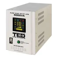 UPS pentru centrala termica (pe lemne / gaz) TED Electric 5000VA / 3500W utilizeaza 2 acumulatori (neinclusi), unda sinusoida pura TED001689