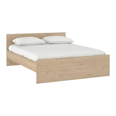 Pat matrimonial în culoare naturală cu aspect de lemn de stejar fără somieră 180x200 cm Naia – Tvilum