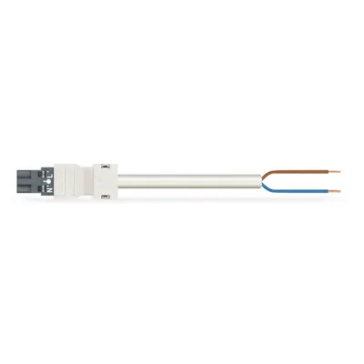 pre-assembled connecting cable; Eca; Plug/open-ended; 2-pole; Cod. L; H05Z1Z1-F 2 x 1,50 mm²; 8 m; 1,50 mm²; dark gray