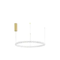 Lampa suspendata PERLA Auriu Metal & Opal Sticla LED 96 Wat 230 Volt 8075Lm 3000K IP20 Remote Control Included