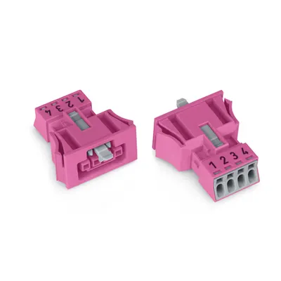 Snap-in socket; 4-pole; Cod. B; 1,50 mm²; pink