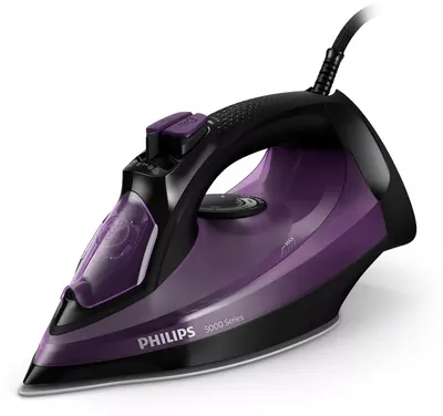 Fier de călcat Philips - Seria 5000 DST5030/80, 2400W, 45 g/min, negru/mov