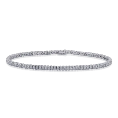 Bratara tennis din aur alb cu diamante de 3.047ct