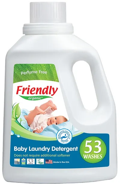 Detergent Gel concentrat cu balsam pentru rufe Friendly Organic - Fara arome, 1.57 l