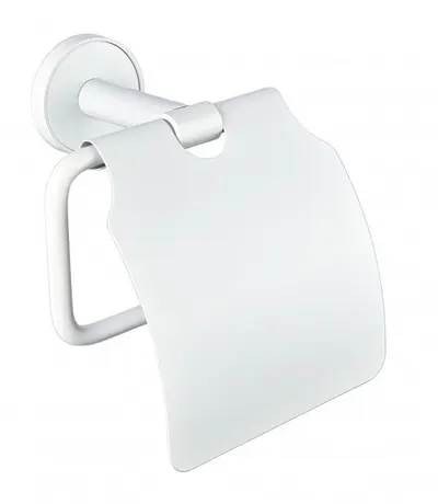Suport pentru hârtie igienică Inter Ceramic - Lusso, cu capac, White Matt
