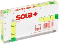 Nivelă sticla acrilica ( Boloboc ) pentru electricieni R100, 2 bule, 10cm - Sola-01622101