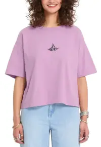 Tricou crop din bumbac organic - cu croiala lejera Bliss