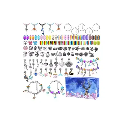 Set creativ accesorii bratari, 107 piese, cutie depozitare, multicolor