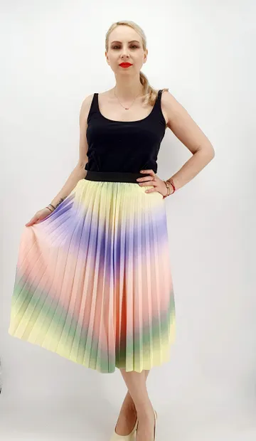 Fusta plisata multicolor 3