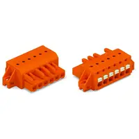 1-conductor female plug; push-button; clamping collar; 2.5 mm²; Pin spacing 5.08 mm; 11-pole; 2,50 mm²; orange
