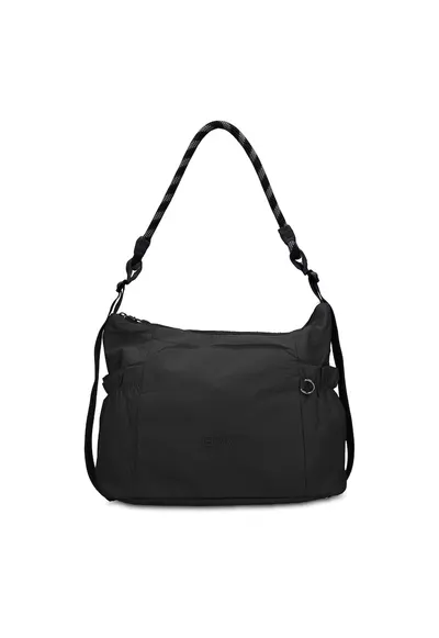 Geanta de piele ecologica cu bareta Solara Chic - Negru