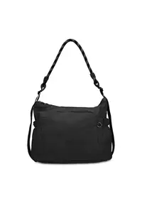 Geanta de piele ecologica cu bareta Solara Chic - Negru