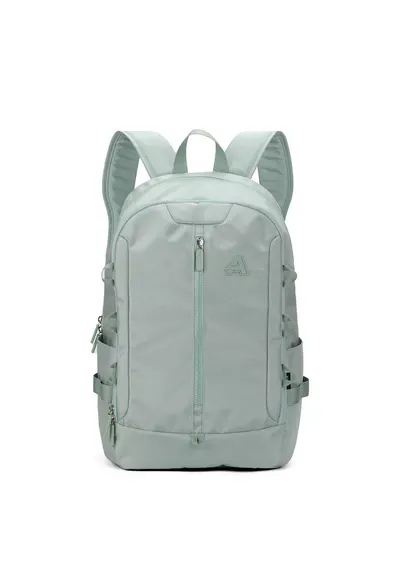 Rucsac din material textil cu model uni si barete laterale - Verde