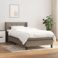 Gossi pat box spring cu saltea, gri taupe, 80x200 cm, textil