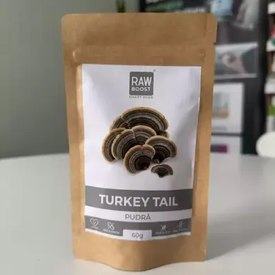 Turkey Tail Pudră - Susține Imunitatea și Flora Intestinală, 60g | Rawboost