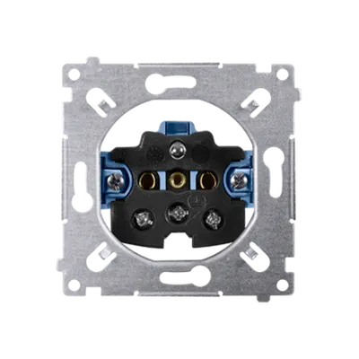 Priza simpla cu impamantare (mecanism) 16A 250V, conectare cu suruburi.