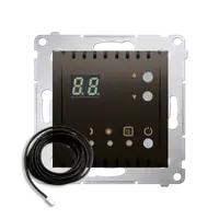 Termostat cu display, 16 (2) A, 230V ~, senzor exterior inclus, maron mat metalic