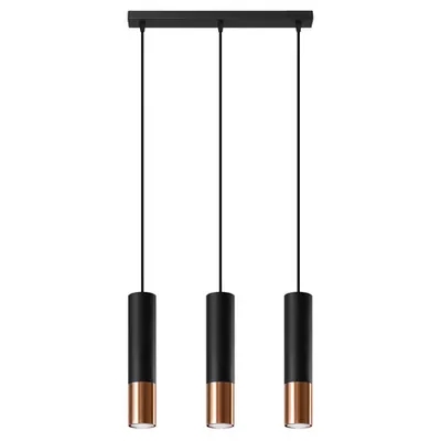 Lampa suspendata LOOPEZ 3L negru/copper