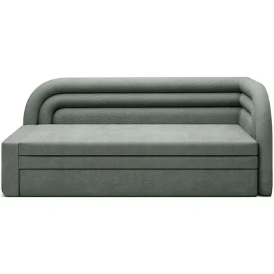 Canapea verde extensibilă/cu spațiu de depozitare cu tapițerie din chenille cu colț pe partea dreaptă 223 cm Fabillo – ELTAP