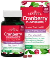 Cranberry Plus Probiotic, 60 tablete, 21st Century