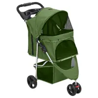 Gossi carucior pliabil pentru caini verde 80x46x98 cm tesatura oxford