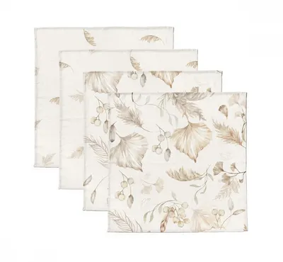 Set 4 museline multifunctionale din bumbac si bambus Boho 30x30 cm