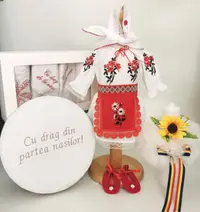 Set Botez Traditional Muna 5 - 4 piese costumas, lumanare, trusou si cufar
