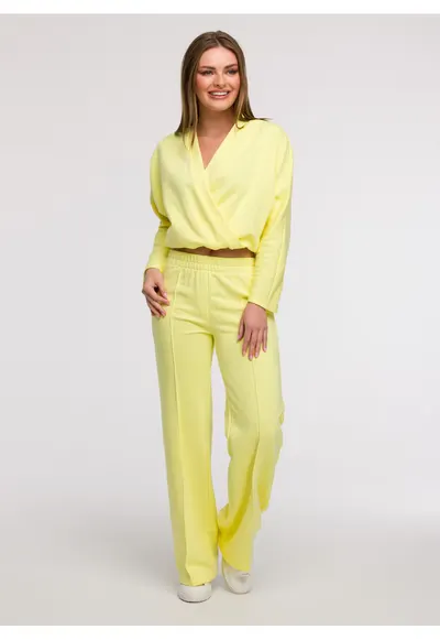Pantaloni de trening cu croiala larga - Galben deschis