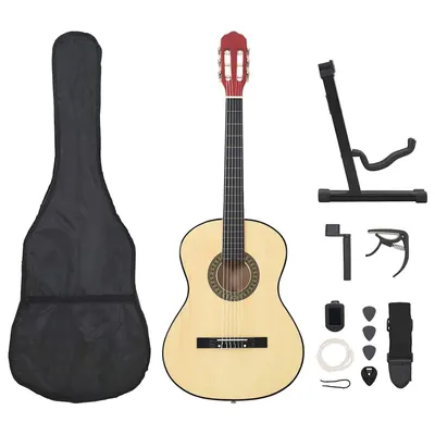 vidaXL Set de chitară clasică pentru începători, 12 piese, 4/4 39"