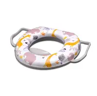 Reductor pentru toaleta moale cu manere Lorelli Grey Animals