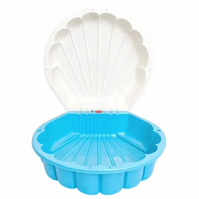 Capsula de joaca 2-in-1 Piscina si Nisipar pentru copii, Doloni BlueWhite Shell, dimensiune 79.5 x 86 x 37.7 cm