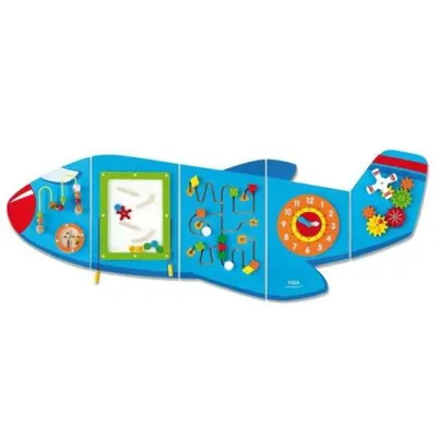 Jucarie de perete multifunctional XXL, Avion, 180 cm