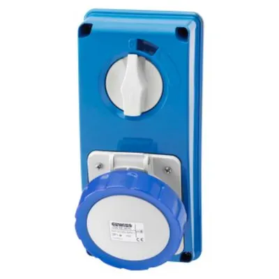 Priza industriala cu interblocaj verticala - WITHOUT BOTTOM - WITHOUT FUSE-HOLDER BASE - 3P+N+E 32A 200-250V - 50/60HZ 9H - IP67