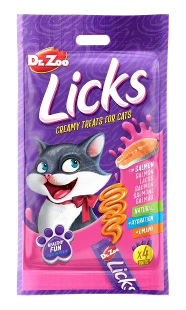 Dr Zoo Licks, recompense pisici, Somon, 4x15 g