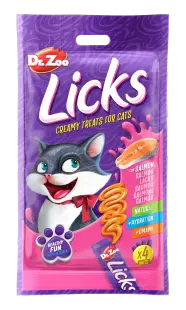 Dr Zoo Licks, recompense pisici, Somon, 4x15 g