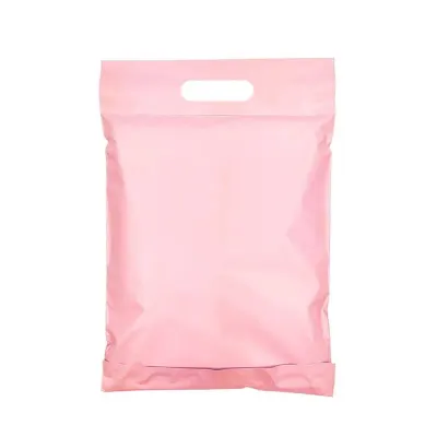 Plicuri curierat cu mâner - roz (set 100 buc) - 35x47+12cm