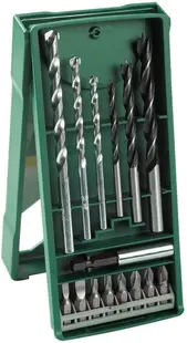 Set de biți și burghie Bosch - Mini X-Line, 15 piese