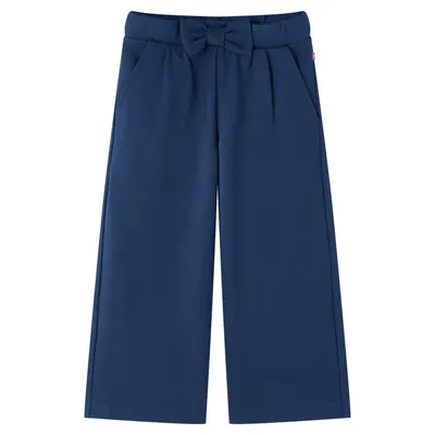 Pantaloni pentru copii cu picioare largi, bleumarin, 128