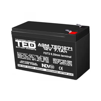 Acumulator 12V 7.1Ah F2, AGM VRLA, TED Electric TED003225