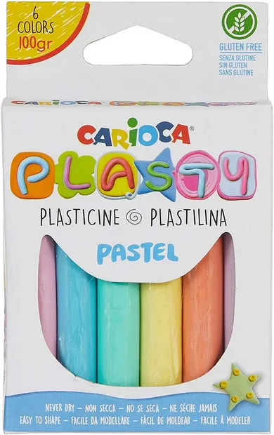 Plastilina Carioca Plasty - 6 culori, pastel
