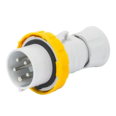 Stecher fisa industriala HP - IP66/IP67/IP68/IP69 - 2P+E 16A 100-130V 50/60HZ - YELLOW - 4H - Strangere cu surub