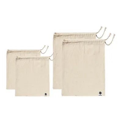 Set 4 săculeți pentru gustări Ladelle Eco din bumbac reciclat
