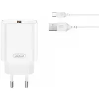 Incarcator Retea Cu Cablu microUSB XO Design CE33, 18W, 3A, 1 x USB-A, Alb