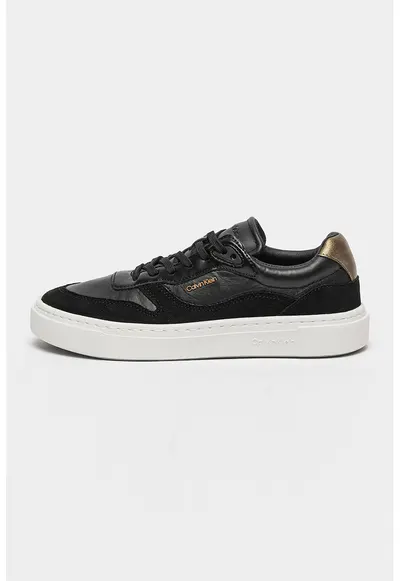 Pantofi sport cu detalii din piele intoarsa - Negru