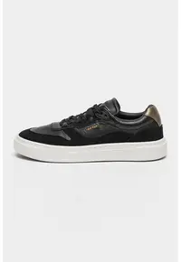 Pantofi sport cu detalii din piele intoarsa - Negru