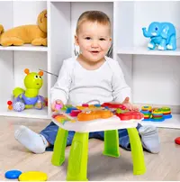 Antepremergator interactiv multifunctional 5 in 1, cu Pian, Sunete, Lumini, Labirint si angrenaje rotative, 48.5 x 37.5 x 51.5 cm