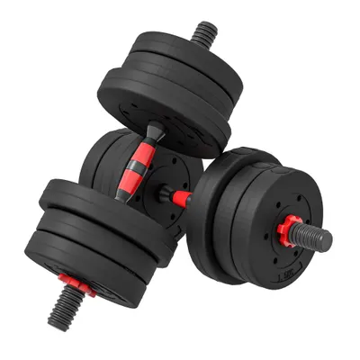 HOMCOM Set 2 Gantere cu 12 Discuri de 20 kg Total și Conector, Negru | Aosom Romania