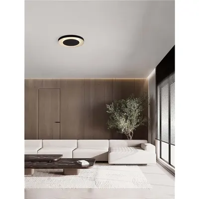 Plafoniera PADA Triac Dimabil Nisipiu Negru & Alb Metal & Acrylic LED 37 Wat 220-240Volt 2207Lm IP20 2700 + 4000K