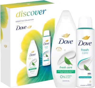 Dove Essential Care Set Discover - Gel de duș și deodorant, 250 + 150 ml